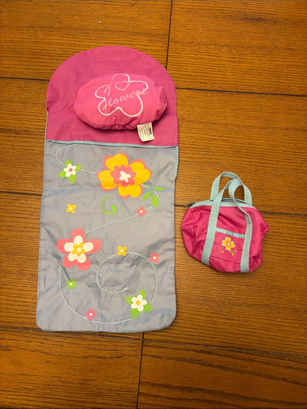 Pink Floral Doll Sleeping Bag